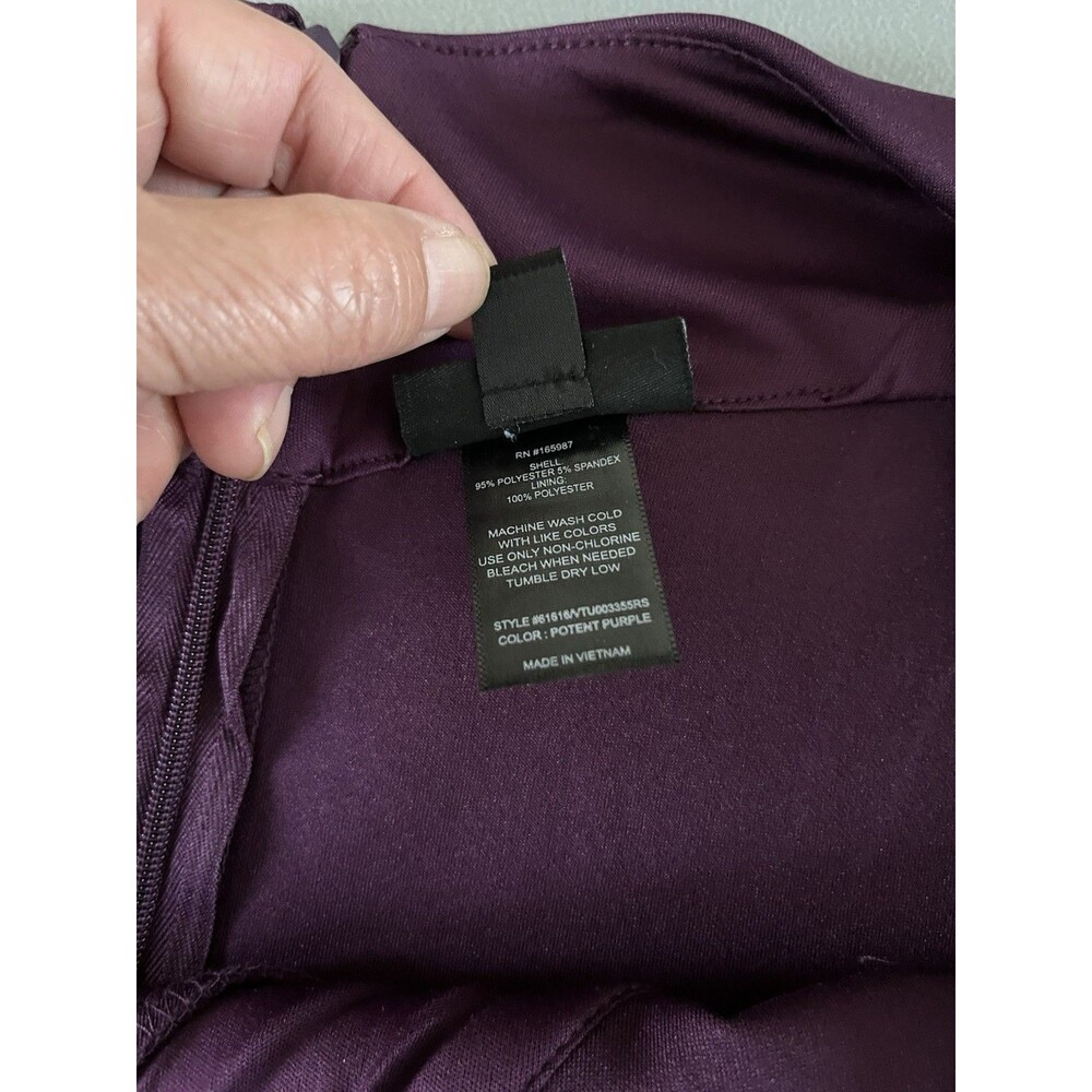 Alexa B Evening Gown Womens Size 12 Purple Off Shoulder Pleats Slit Maxi Party - Picture 10 of 12
